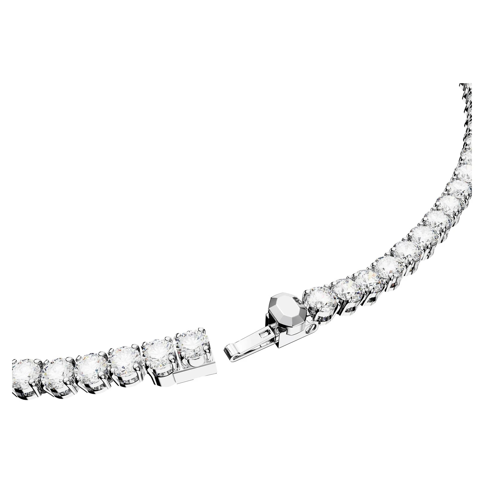 Swarovski Matrix Tennis Necklace Large, Round Cut, White, Rhodium Plated 5681801