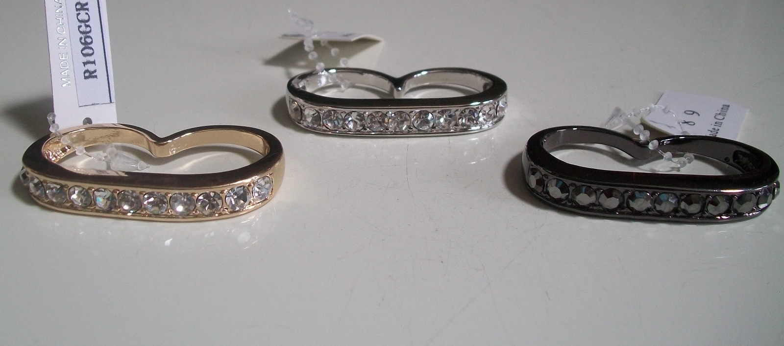 Men’s fashion dressy casual hip hop 2 finger ring pick size & color