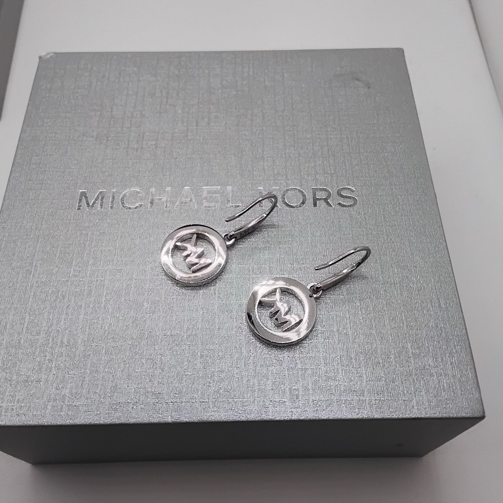 Michael Kors Pave Crystal MK Earrings New Without Tags