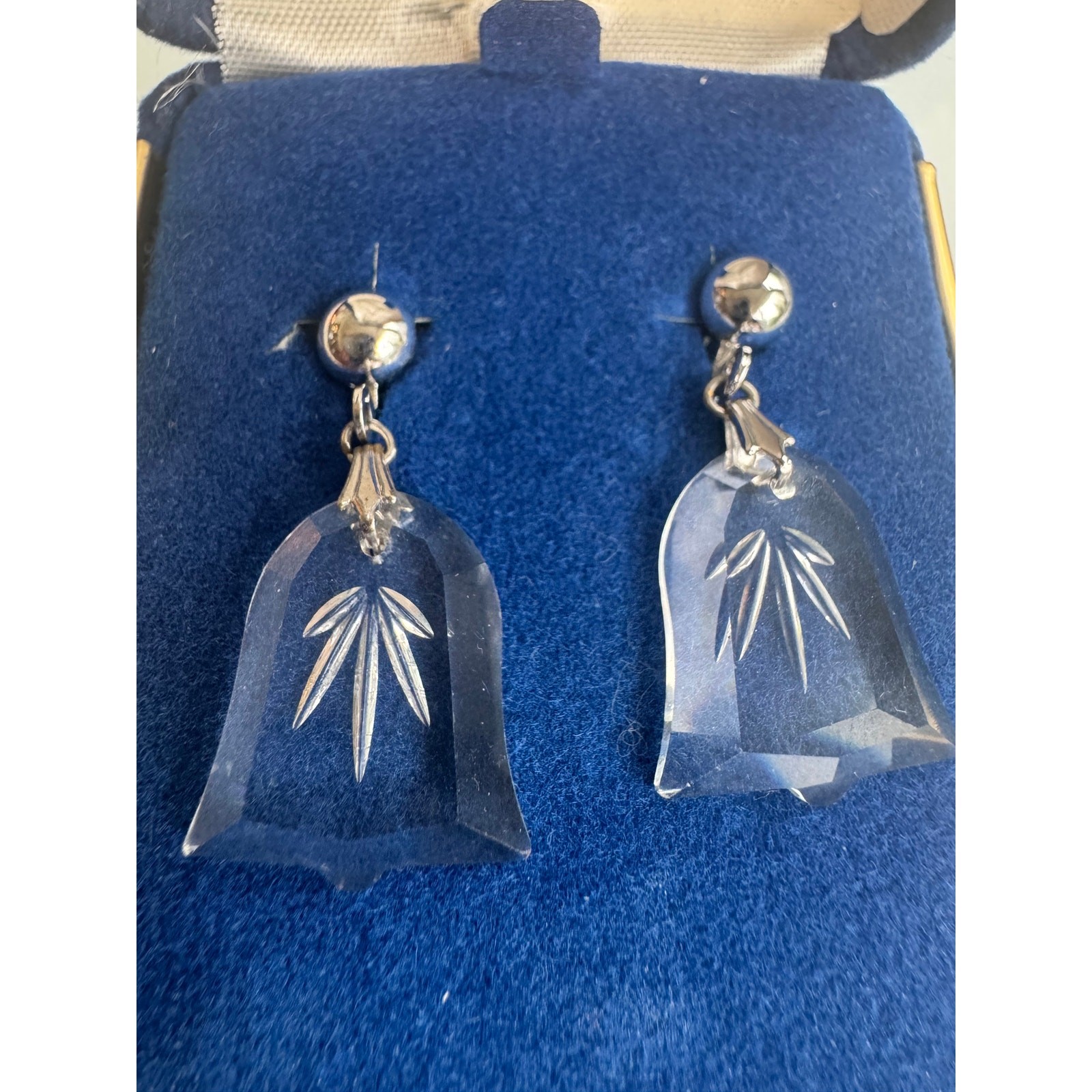 Gorham dangle glass bell shaped earrings