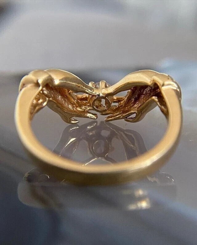 Lab Created Diamond 1Ct Round Promise Hand Wedding Ring 14K Yellow Gold Plated