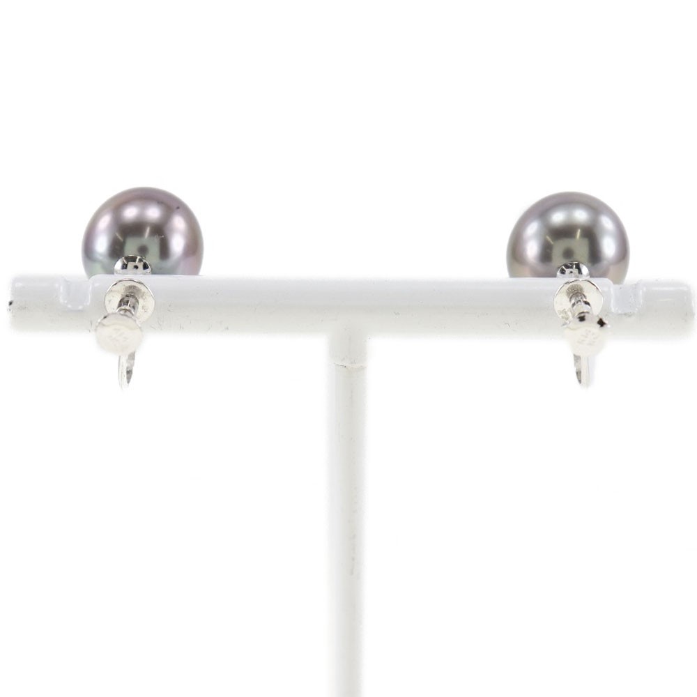 Earring 2-piece set Pearl Necklace8.6-13.1ｍｍ Silver/Black Cultured Pea…