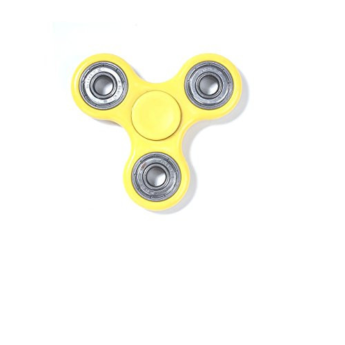 Sexy Sparkles Yellow Tri-Spinner Fidget Hand Spinner Finger Toy Stress Reducer E