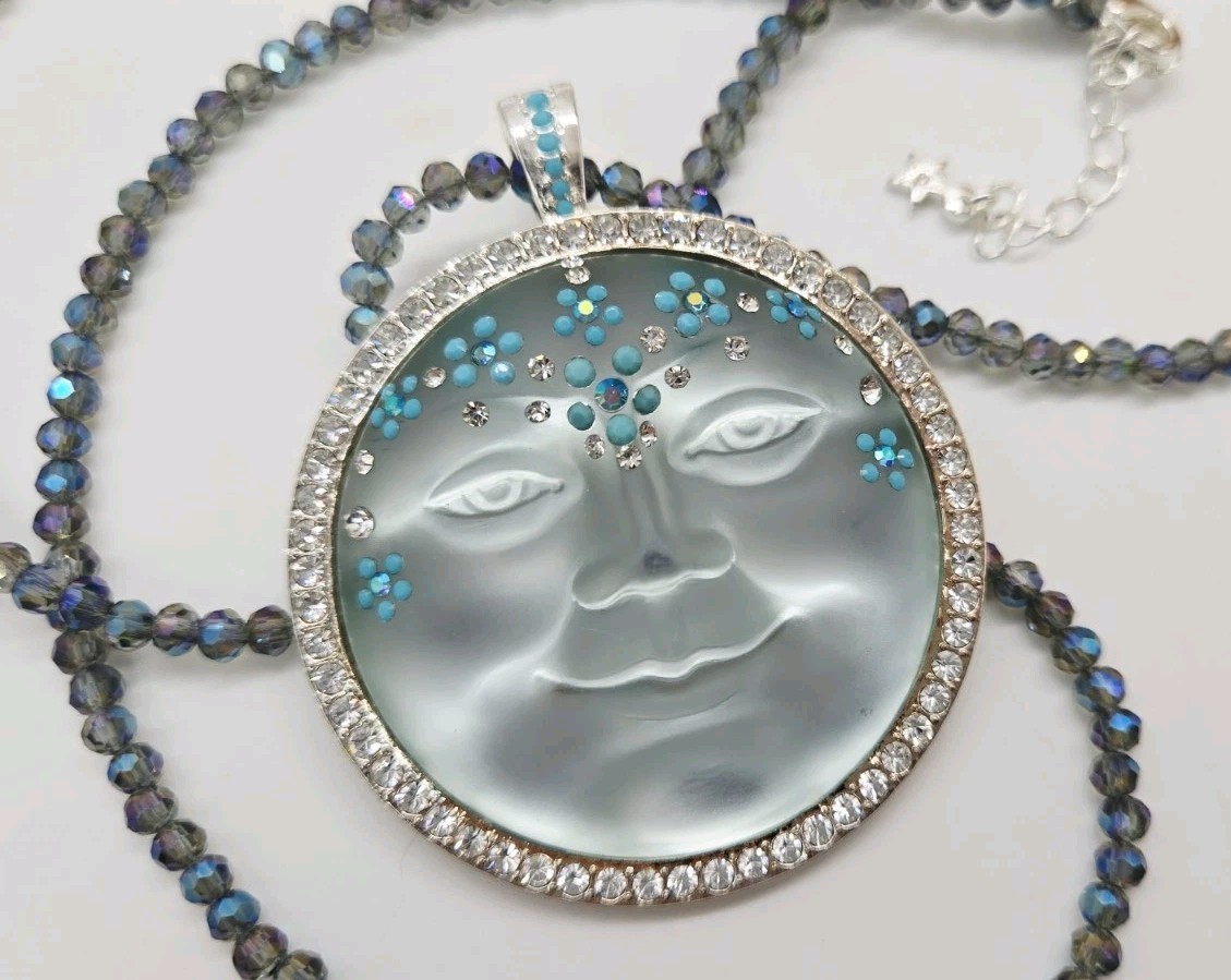 Kirks Folly Flower Moon Fold Over Pendant Necklace Set 2pc Lot One of a kind
