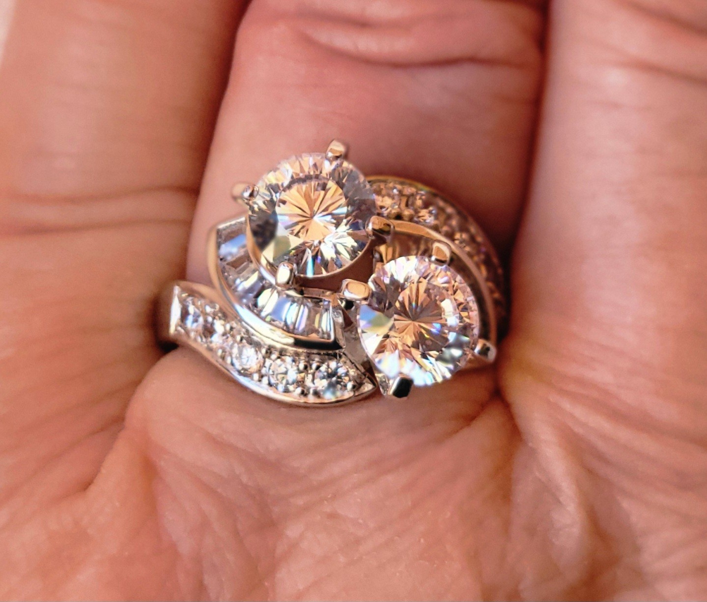 2.16 Cts CZ 925 Sterling Silver Ring Sz 7