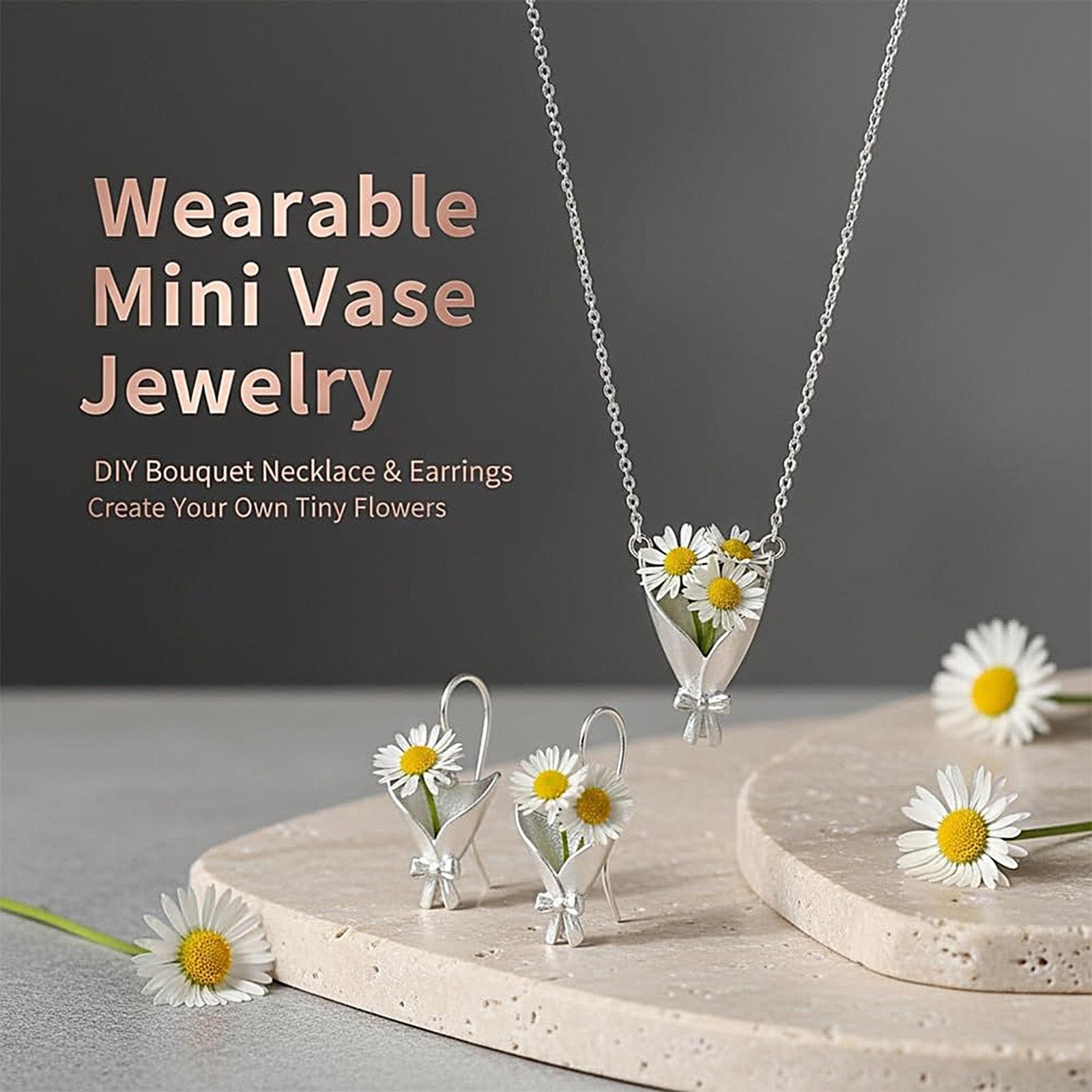 Vase Necklace Fashion Neck Jewelry DIY Flower Vase Earrings For Women Unusual