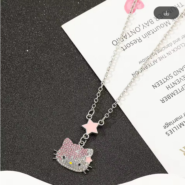 Hello Kitty Bling Necklace Pink New