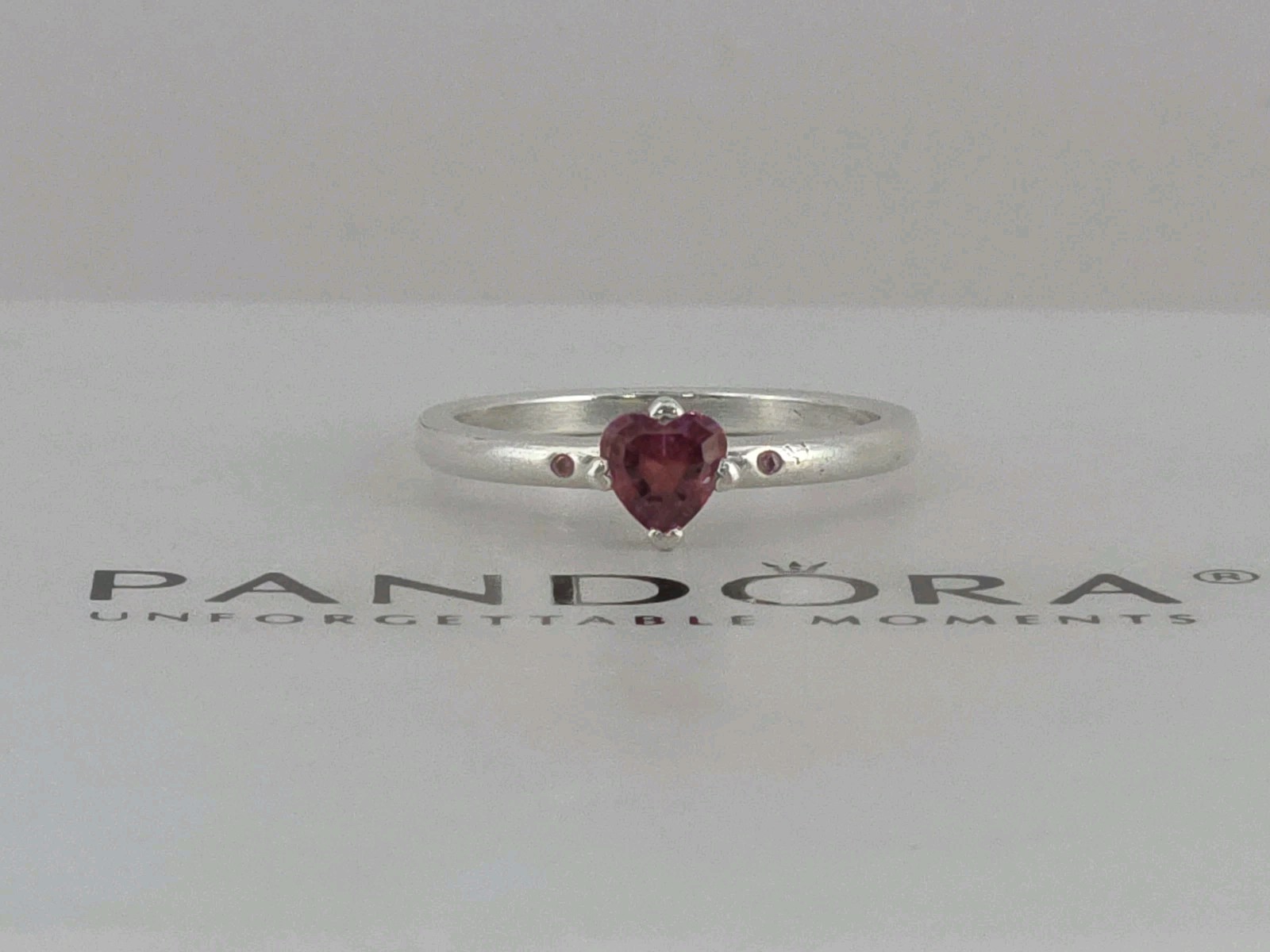 Pandora Sterling Silver You and Me Red CZ #196574CZRMX Sz. 7.0 US/54 EU