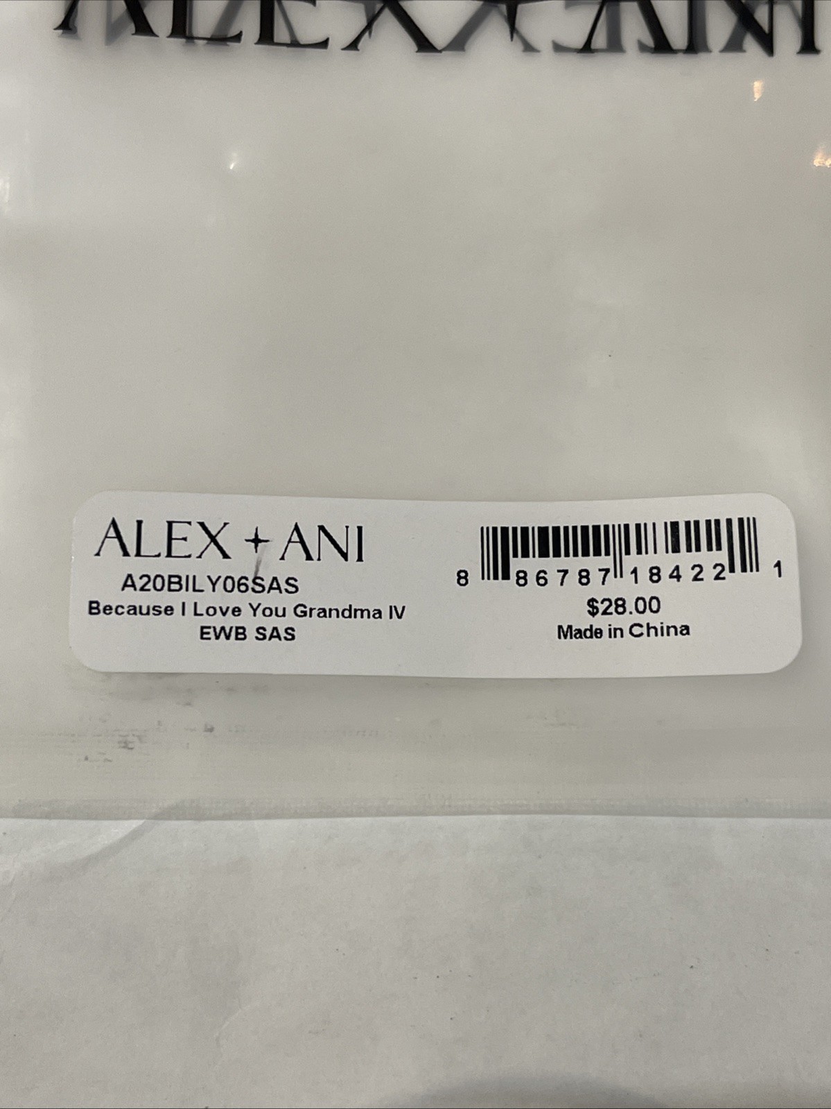 Alex and Ani Because I Love You Grandma IV EWB, SAS, Shiny Antique Silver New