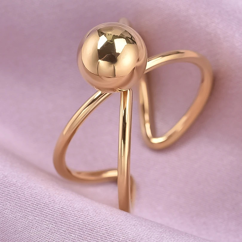 2PCS Stainless Steel Ring Leaf Water Droplet Adjustable Gold Plated Jewelry