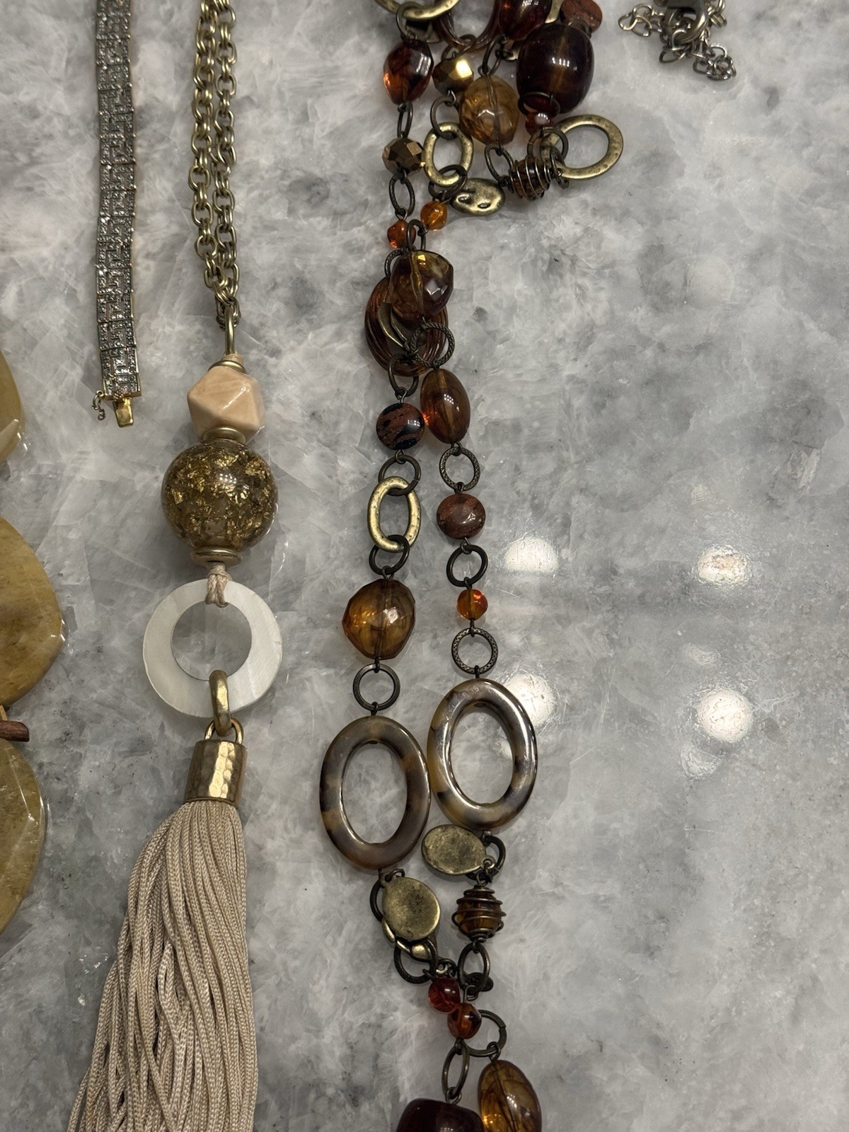 Silver Vintage Pearls Chicos Necklaces Greek Key Bracelet Gold Tone Earrings Lot