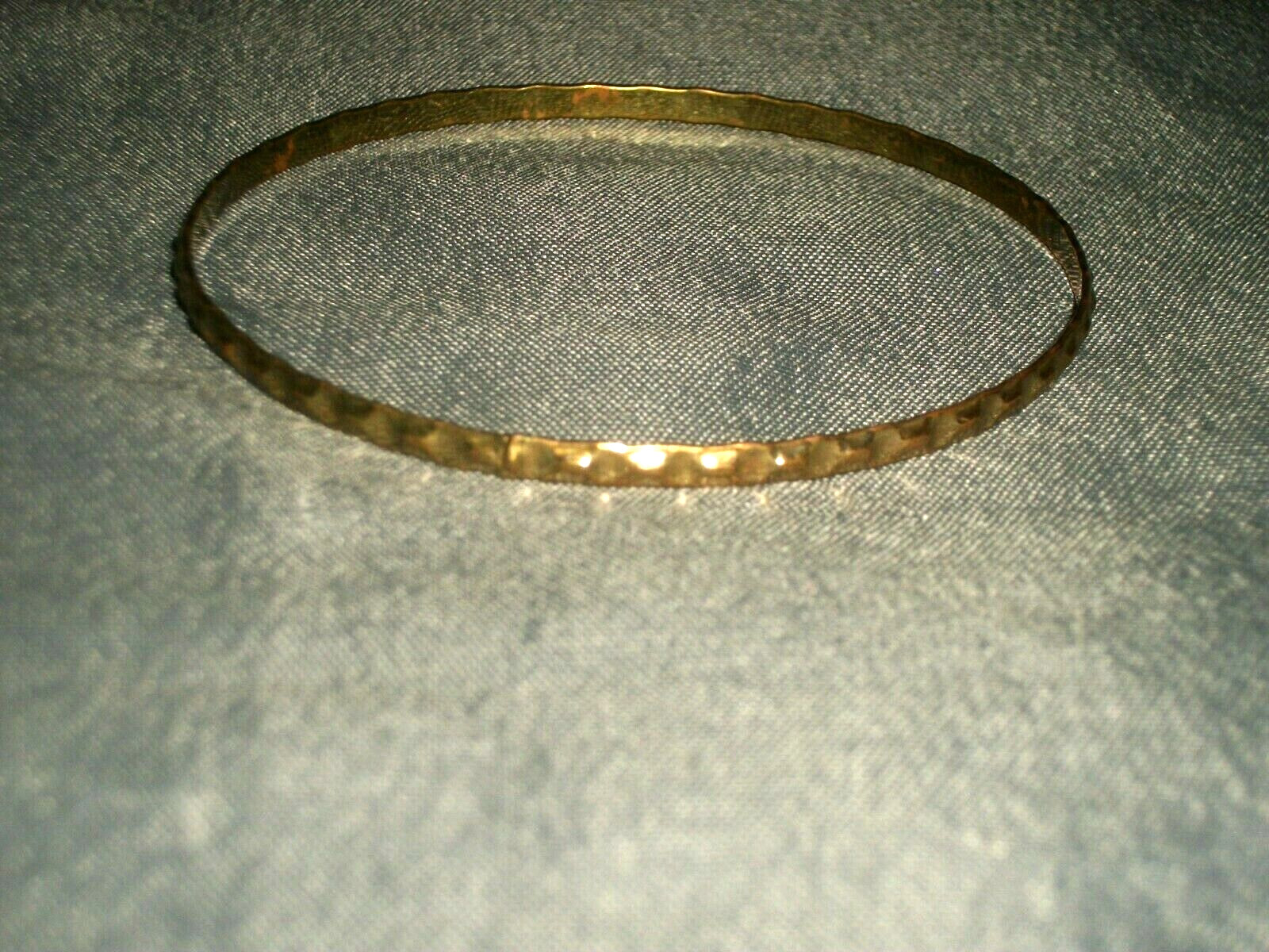 Women’s Bangle Bracelet 2 5/8″ in Diameter Brass Tone Metal with Design