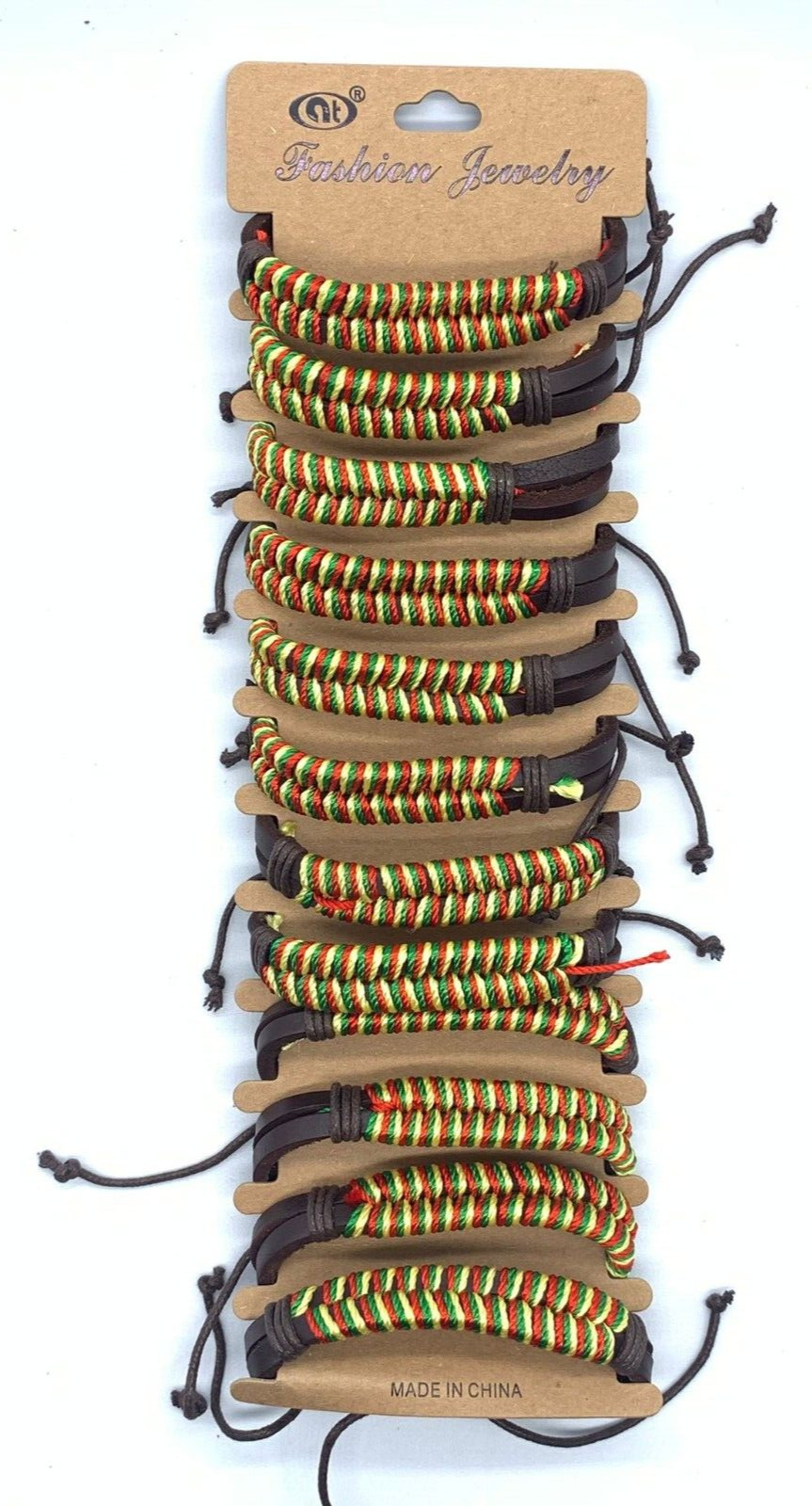 12pcs Rasta Hippie Double Cord Braided Leather Handmade Cool Bracelets 7in-11in