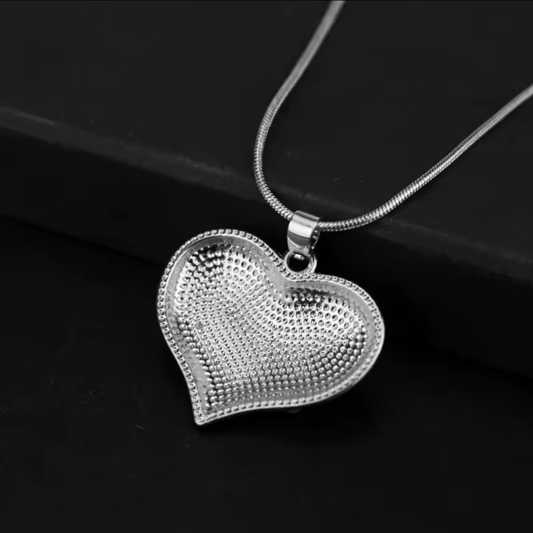 USA American Flag Rhinestone Heart Necklace Patriotic Fashion Jewelry
