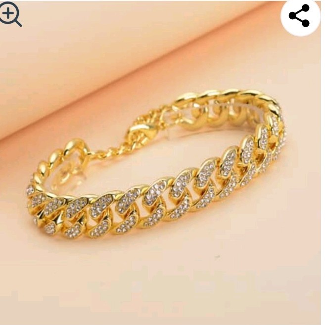 Austrian Crystal Curblink Bracelet In Goldtone 7.5 – 9.0 Inch