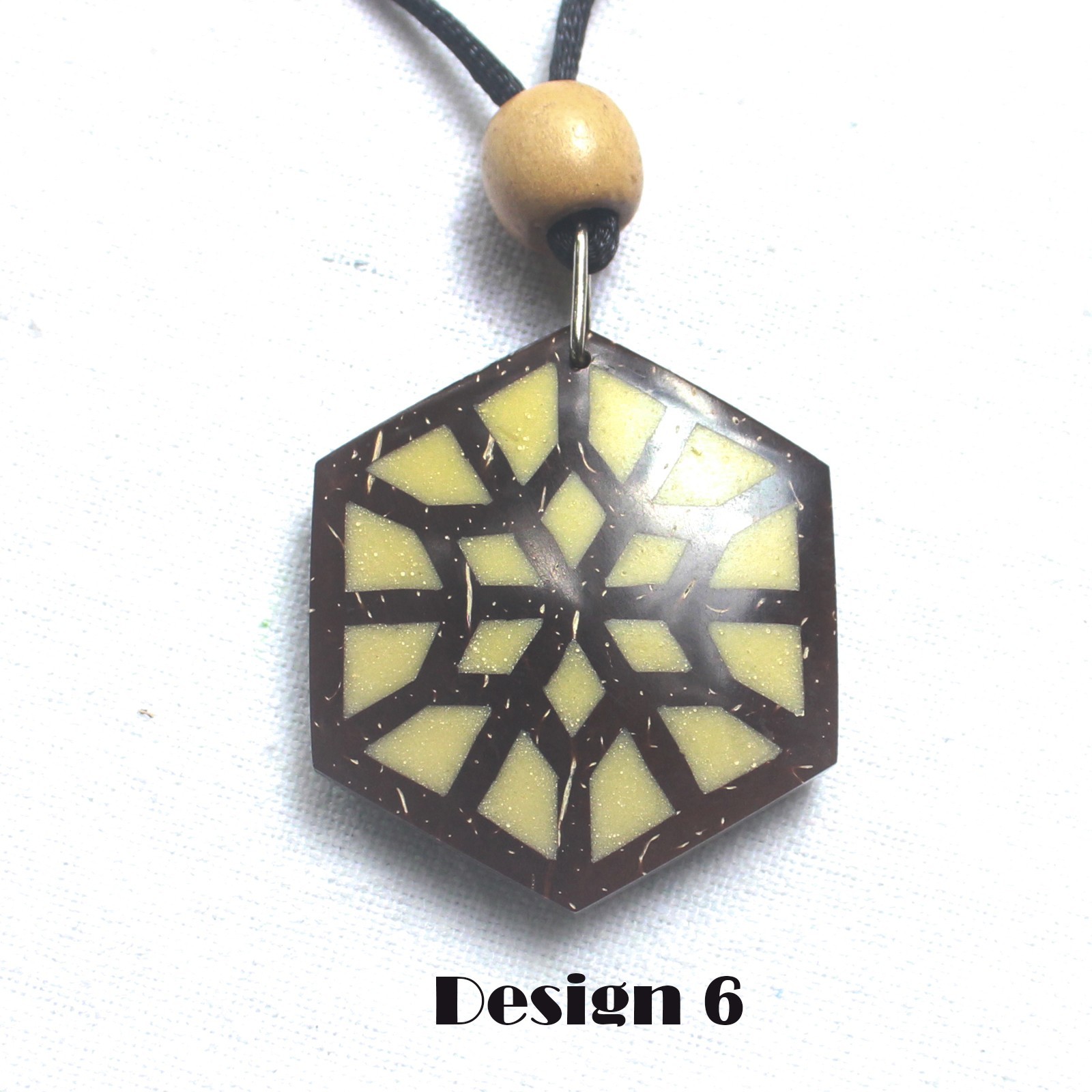 coconut shell craft handmade pendant with rope for men and women