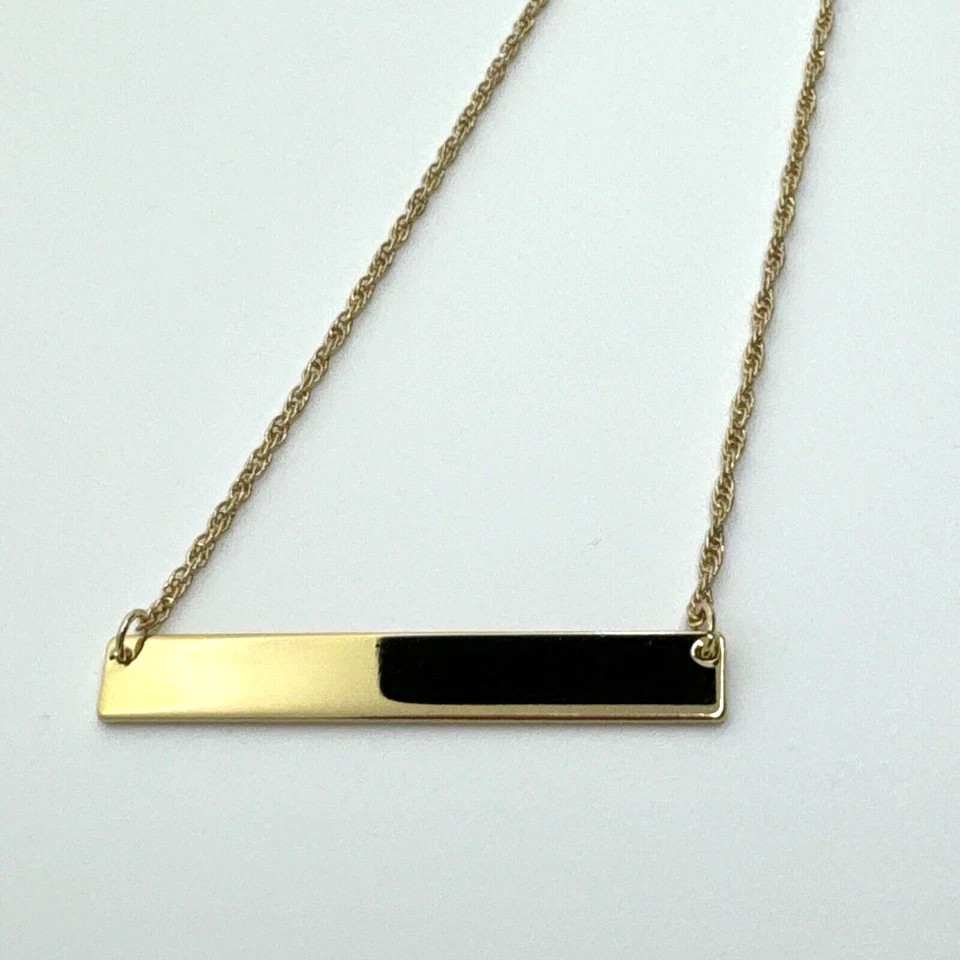 Designer Lenox Golden Bar Personalizable Necklace Rope Chain 17.25 Inches NWT