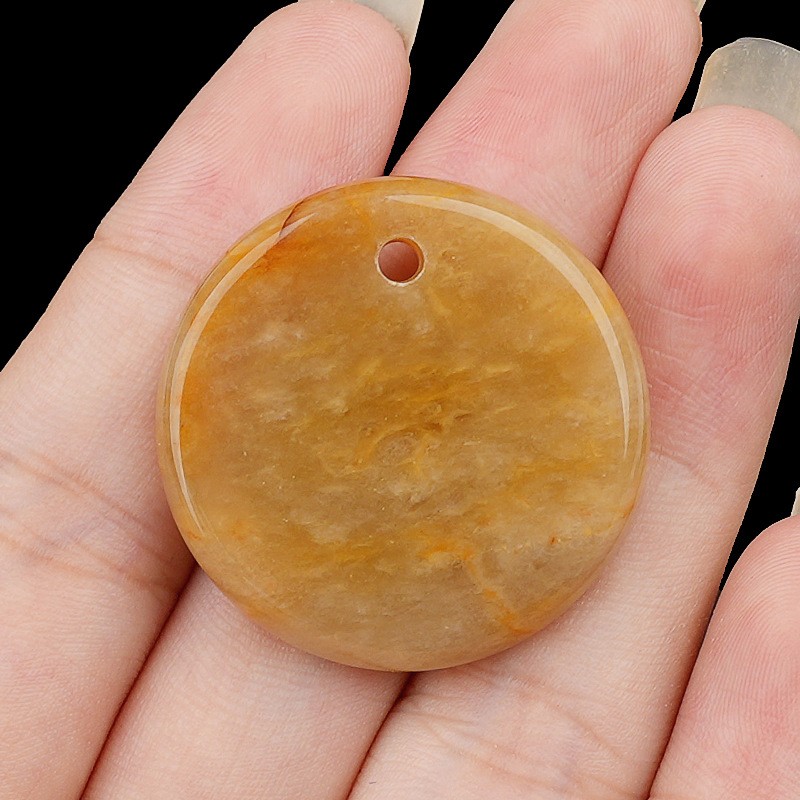 10pcs Mixed Natural Stone 30mm Round Beads Pendants DIY Jewelry Making Healing