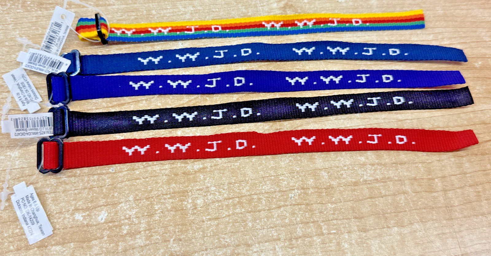 5PCS WWJD Adjustable Bracelets Pack Christian Gift What Would Jesus Do Bands A40