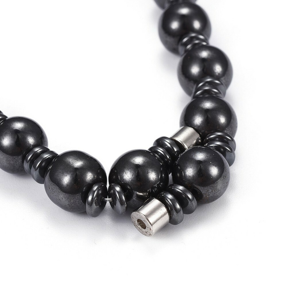 Magnetic Hematite Set Bracelets Necklace Magnetic Clasps 25.1″ P691