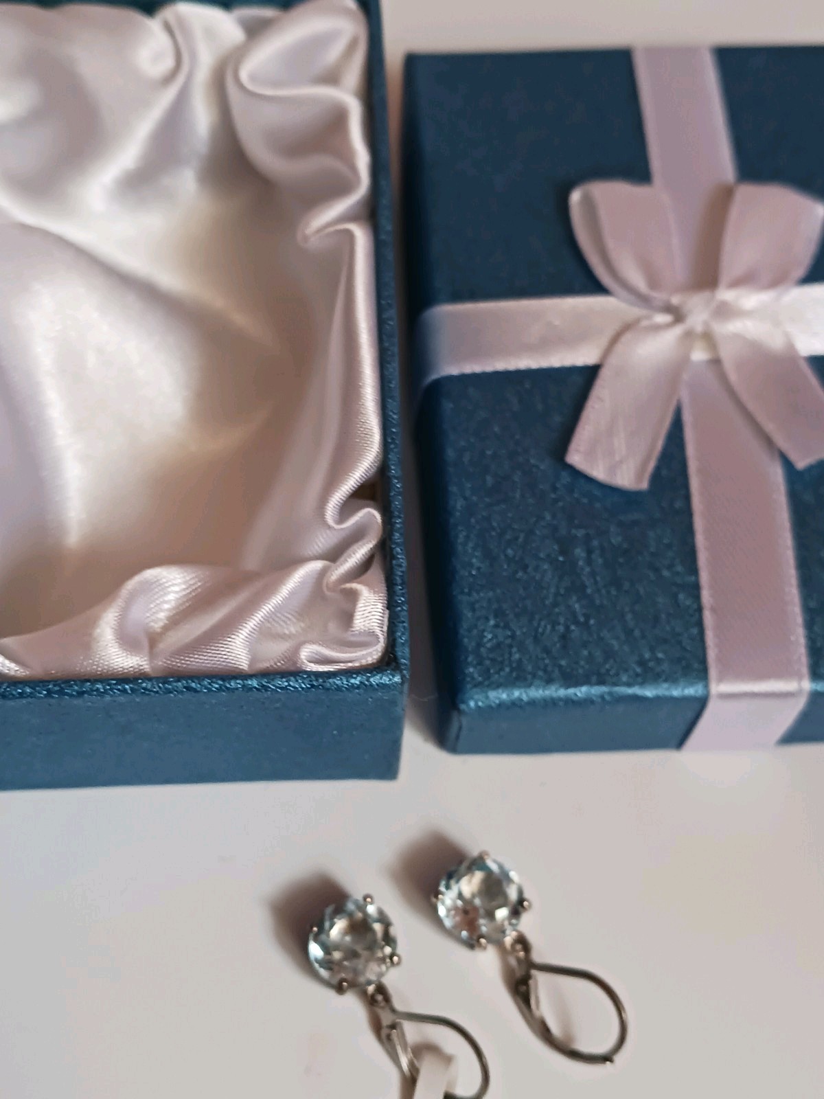 VERY COOL SKY BLUE TOPAZ STERLING SILVER LEVER BACKED EARRINGS