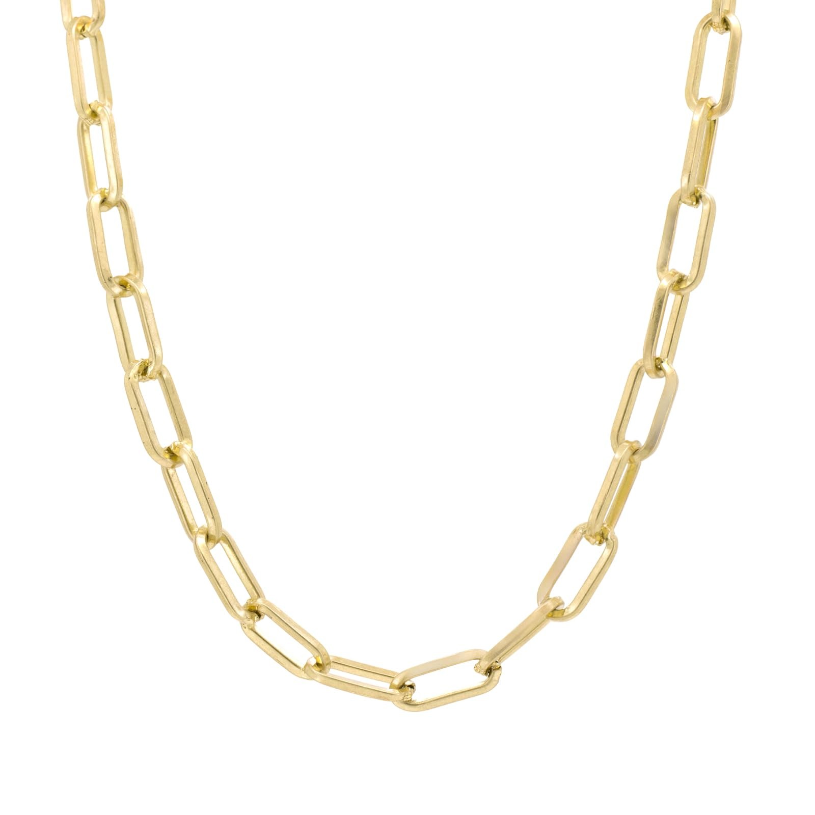 Husykam Chunky Roman Coin Antique Gold Plated Thick Link Chain 2Pcs Layered Set