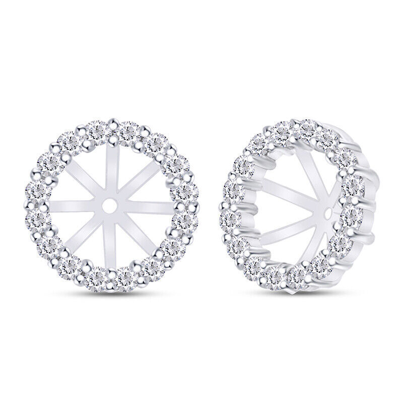 2/7Ct Lab Created Moissanite 11X11mm Jackets Stud Earrings in Sterling Silver