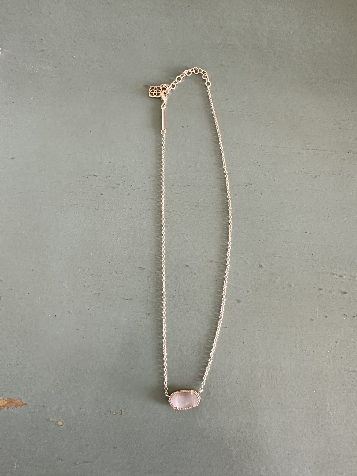 Elisa Rose Gold Vermeil Pendant Necklace in Ivory/Gray 15-17″