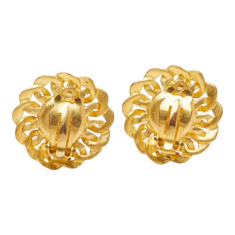 CHANEL plating 96P COCO Mark Vintage Round Earring with 96P stamp Women 【U…