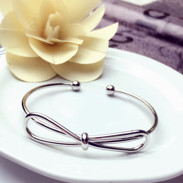 Women Rose Gold Knot Heart Open Cuff Bangle Tribal Bridal Stackable Bracelet