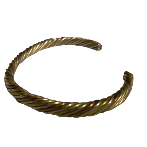 Skinny .25″ Multi-Tone Twisted Metal Bracelet Fits smaller wrist sizes best.