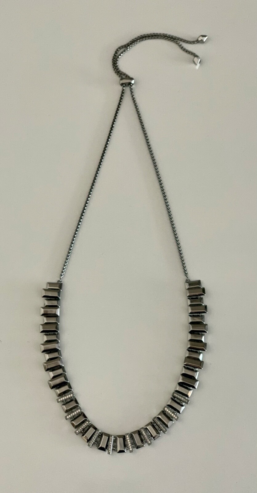 NWT Kendra Scott Harper Adjustable Pave Choker Necklace Gray Hematite