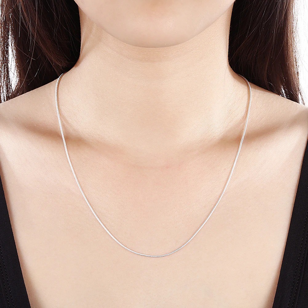 10PCS Wholesale 925 Sterling Solid Silver 1MM 16-30Inch Snake Chain Necklace