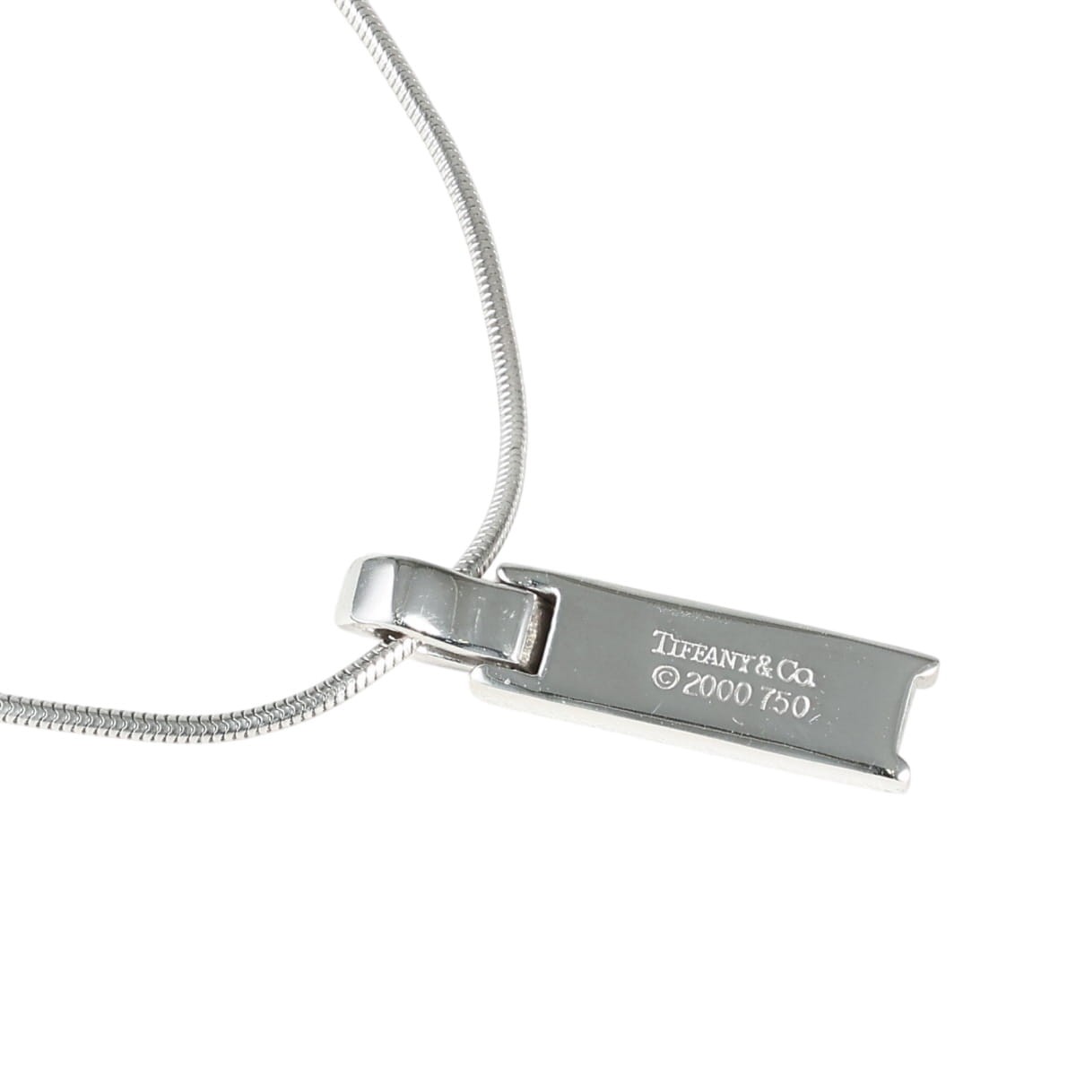 Tiffany & Co. Necklace Diamond Atlas K18WG 22.0×5.1mm 7.3g Total length 41cm