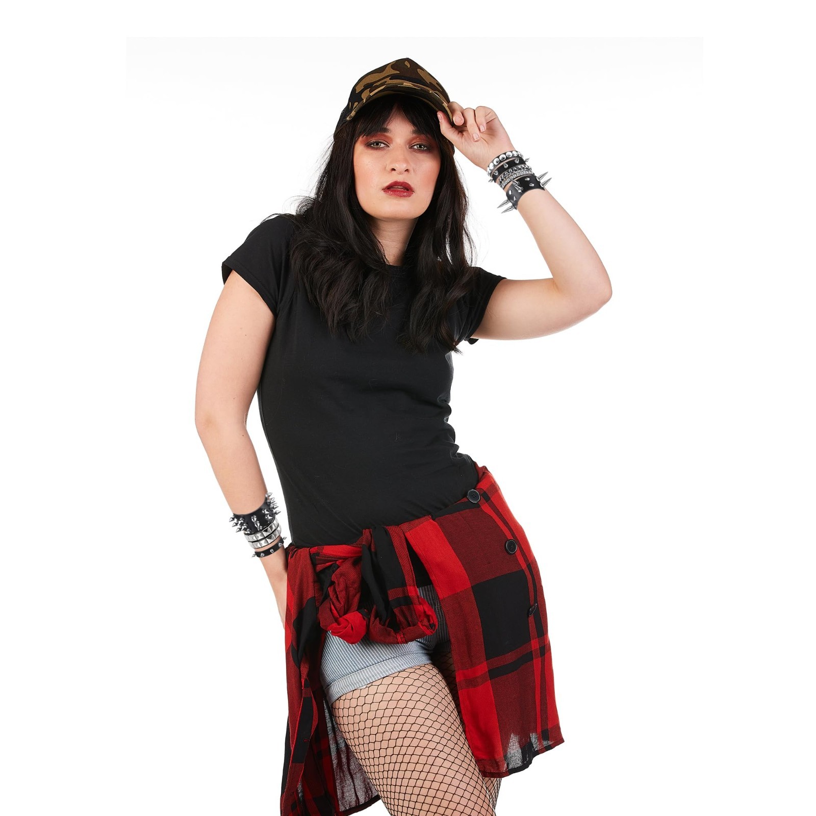 10 Studded Punk Bracelets Set – Emo Spiked Black Leather Cuffs, Goth Accessories
