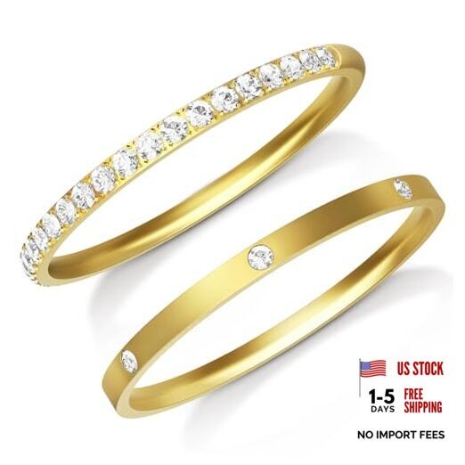 2-Pack 14K Plated Stacking Rings for Oura Ring Gen 4/Oura Ring Gen 3, 7 Gold