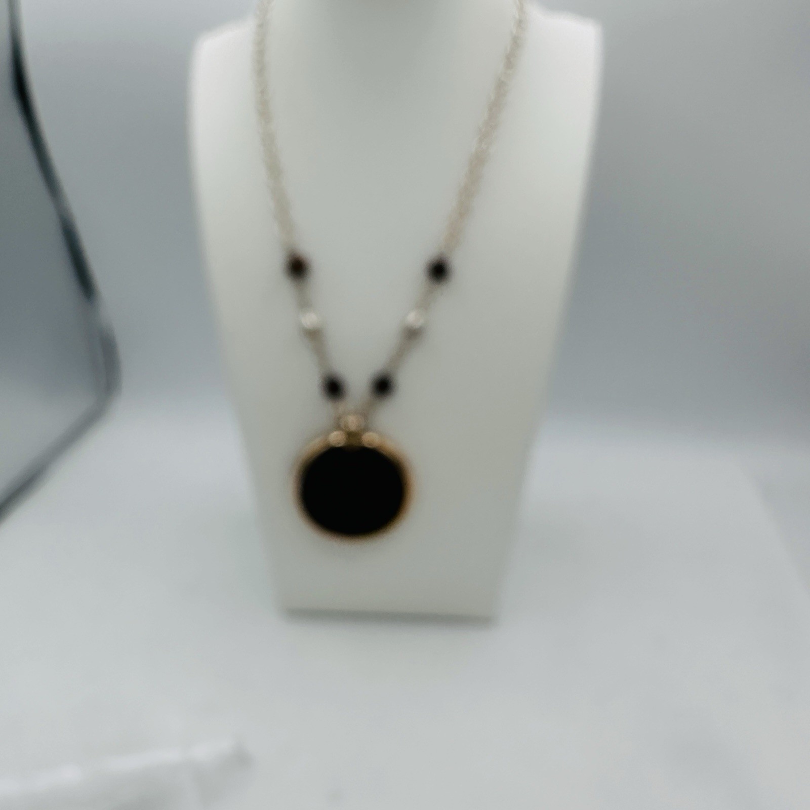Brighton Floral Openwork Resin Pendant Necklace Gold Plated Beaded Chain