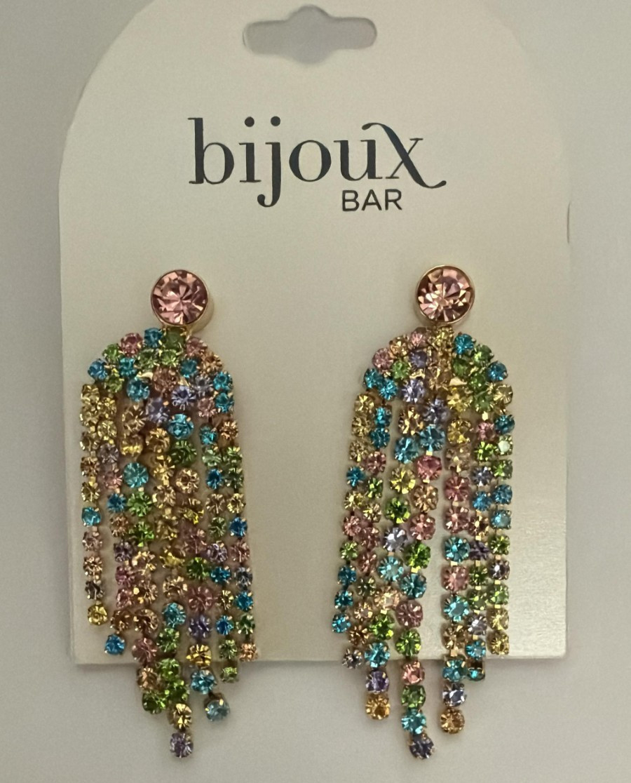 Bijoux Bar Womens Multi Color Glass Hypoallergenic Drop Earrings. Brand New