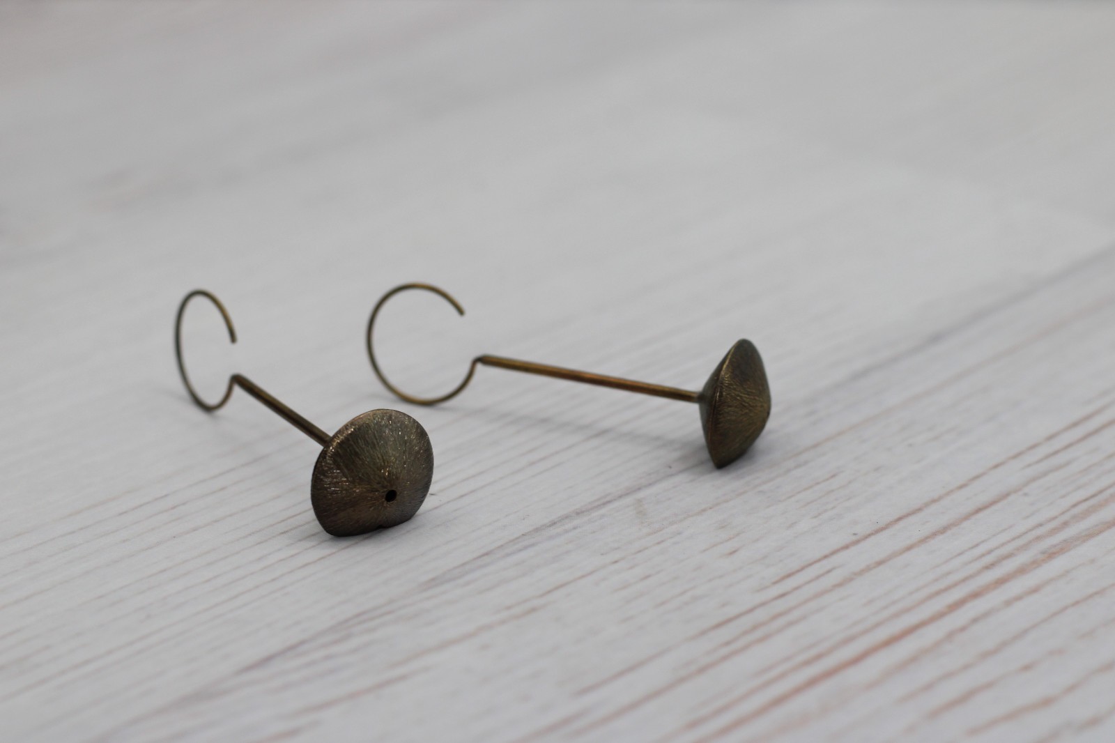 Orbit Drop Earrings – 2⅜” L × ¾” W – Hammered Brass – MSRP $70.00