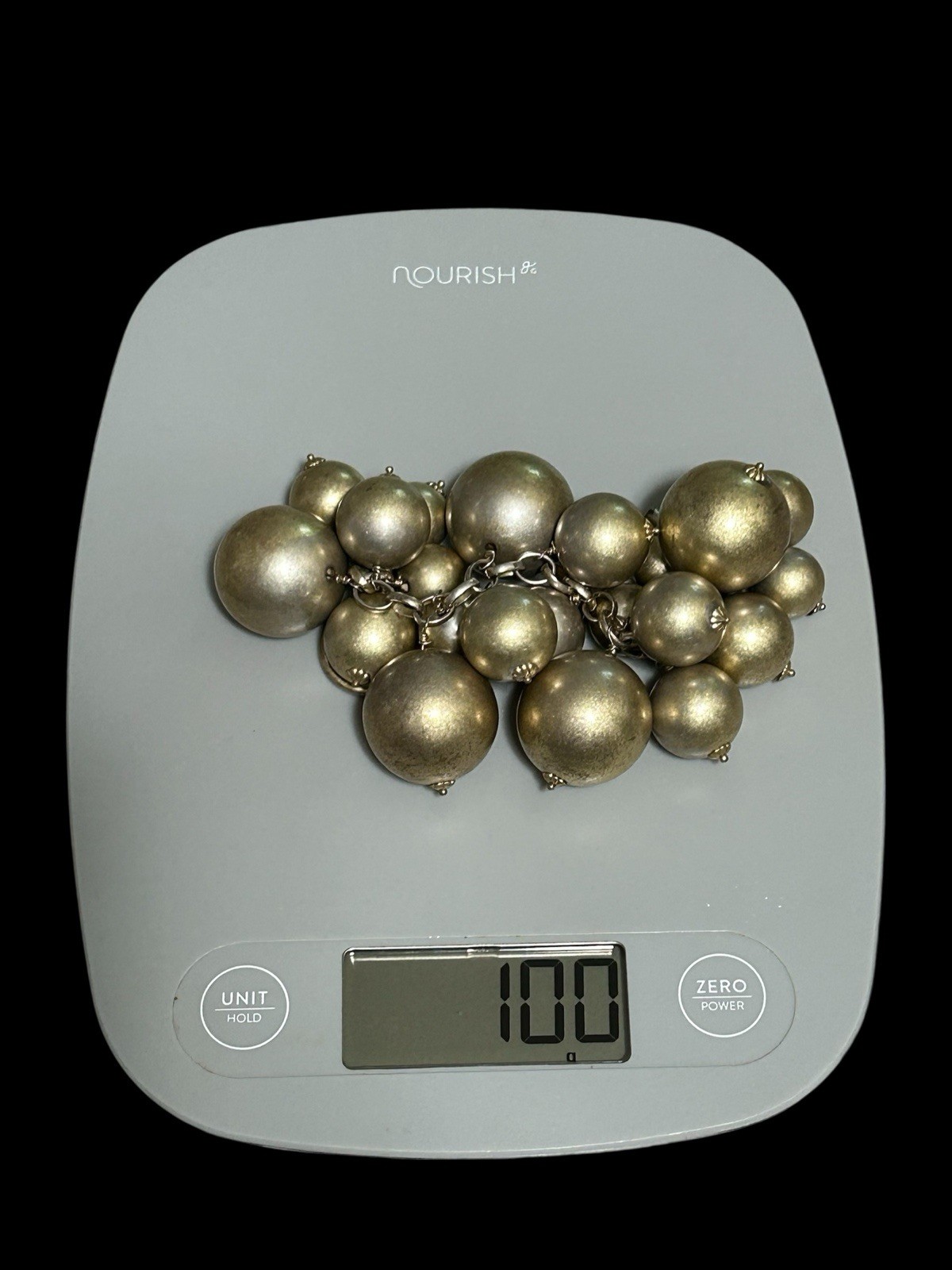 J.Crew Gold Bauble Cluster Bracelet Toggle 6.5” Statement Charm 100g