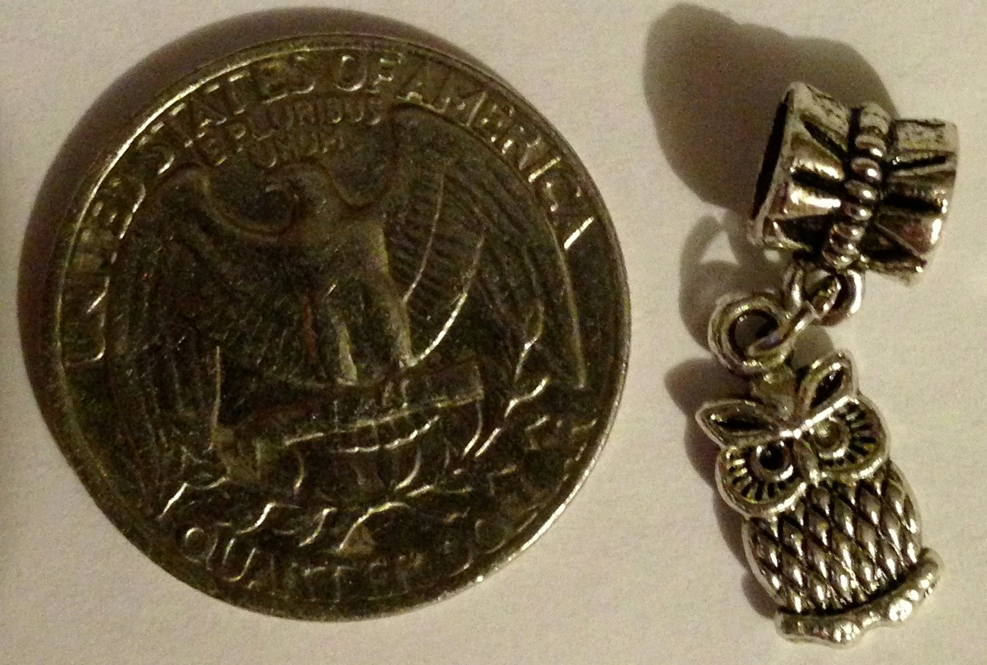 Owl Shaped charm Fits Approx 5mm bracelet