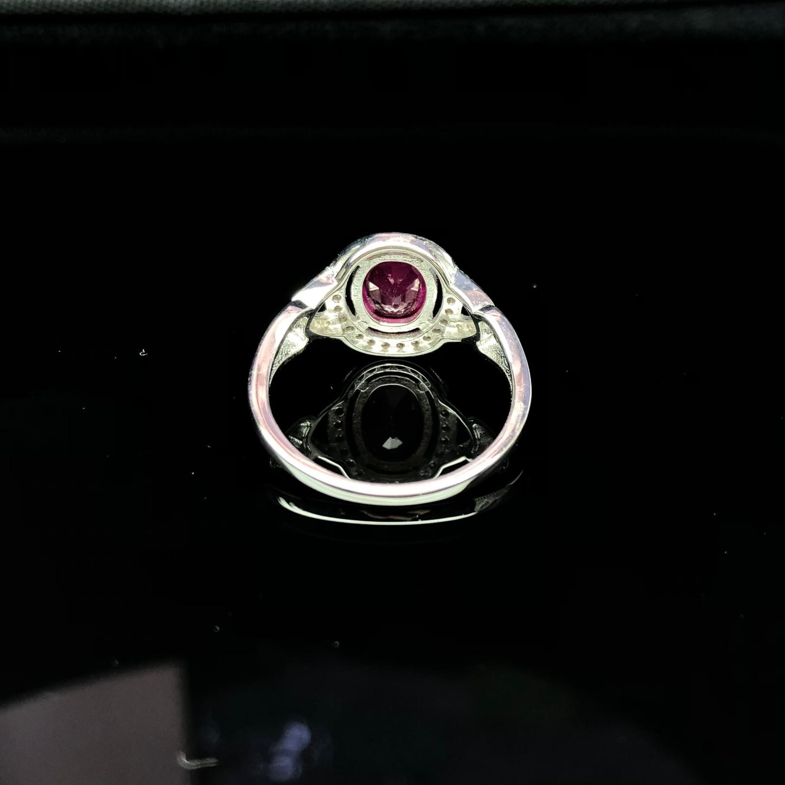 925 Sterling Silver Ring Oval Ruby Glass Filled 9x7mm Size 8 Gemstone Jewelry