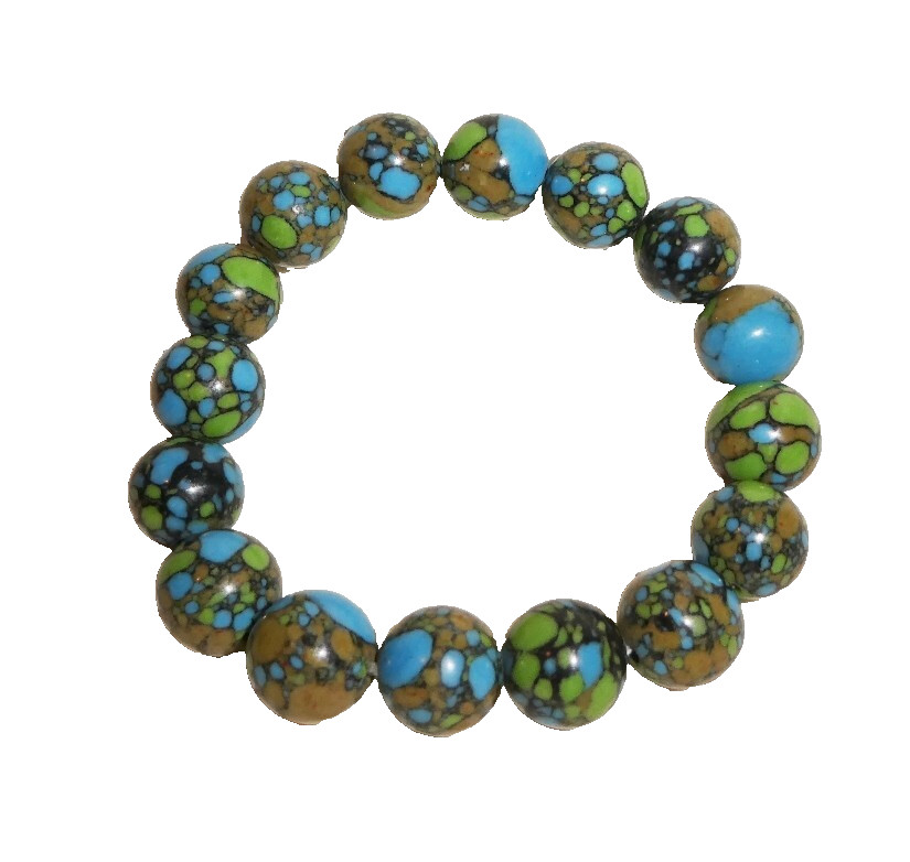 Copper Turquoise Simulated, Bracelet, Stretch, 150 CTW, 7″ – 7 1/4″, New
