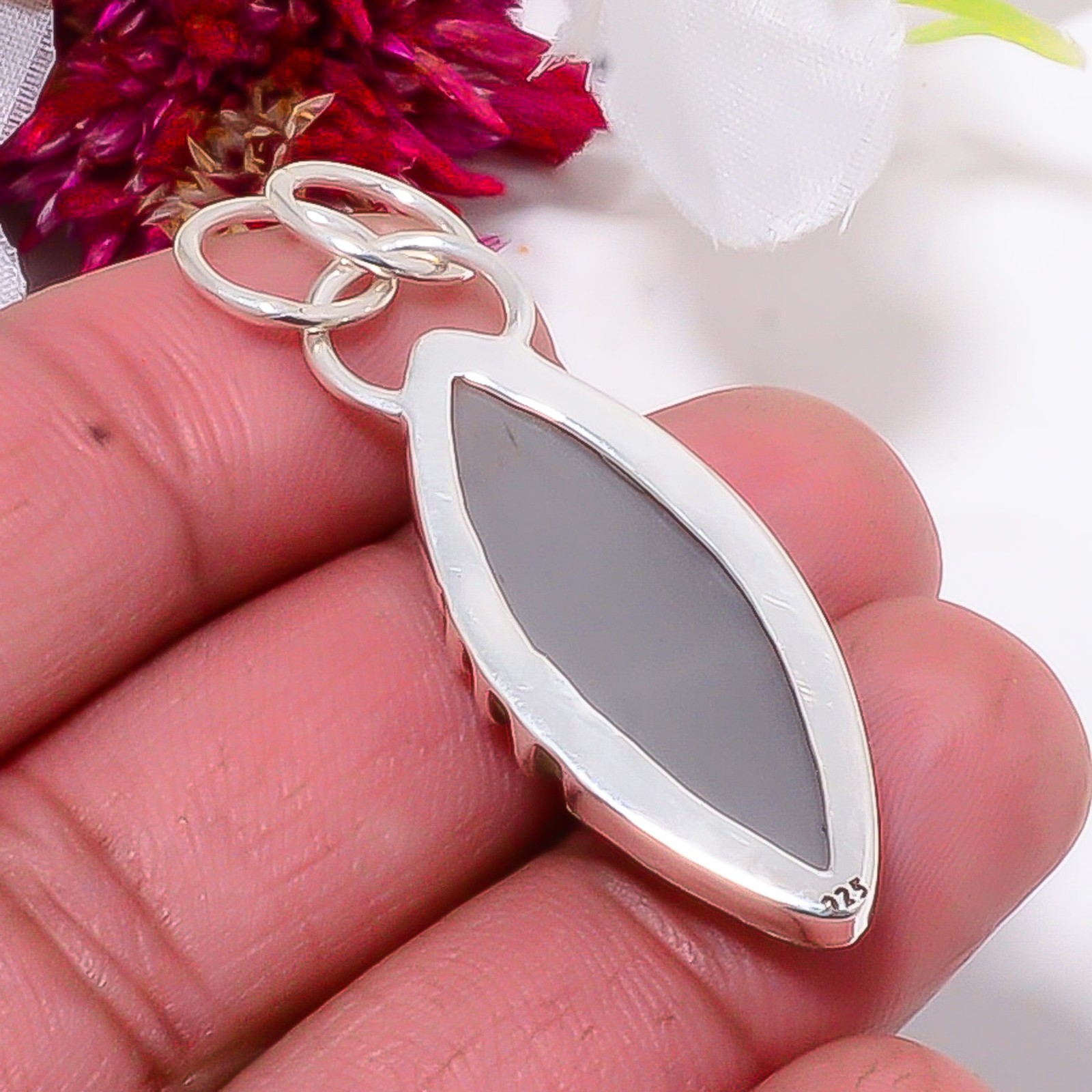 Gray Moonstone – Sri Lanka 925 Sterling Silver Handmade Pendant 1.64″ sku44