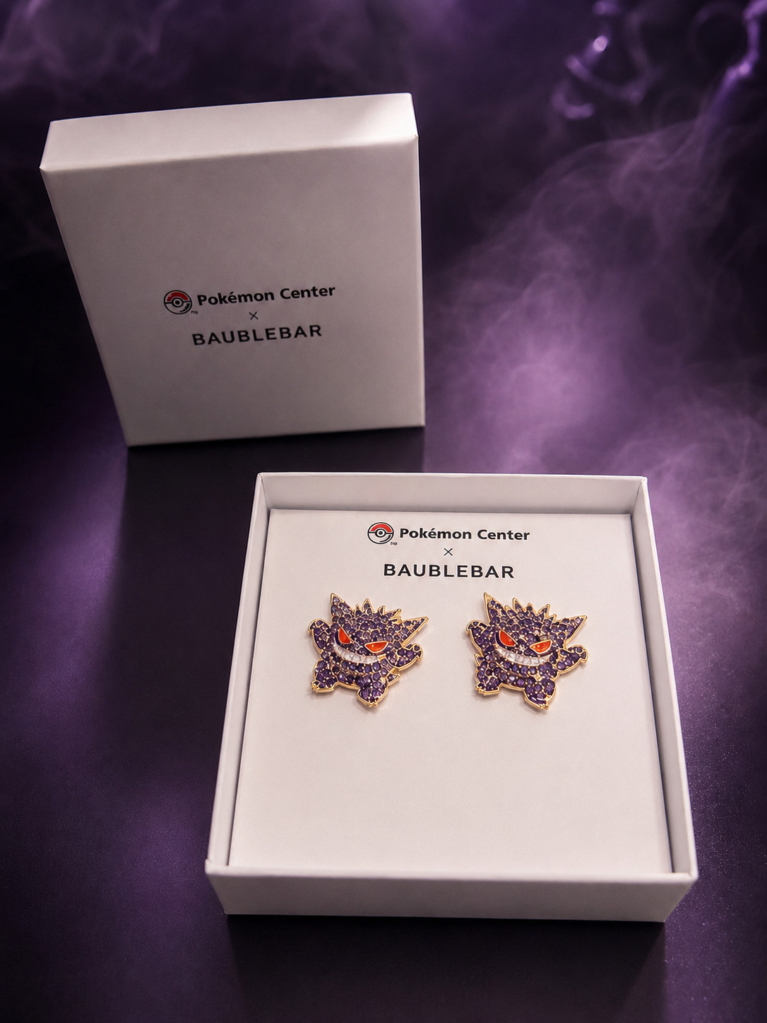 Pokémon Center × BaubleBar: Gengar Stud Earrings – Pokemon EXCLUSIVE Jewelry