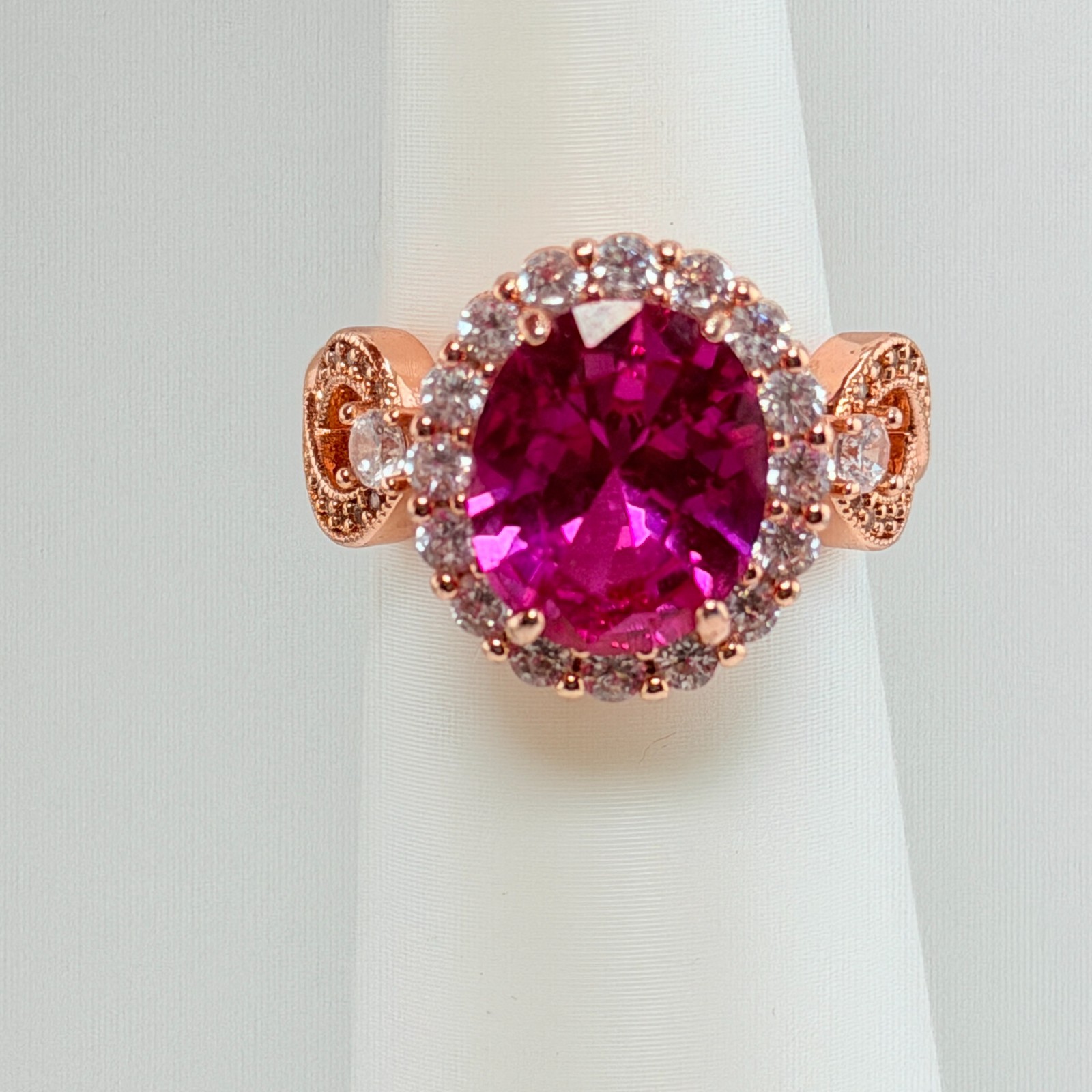 Bomb Party RETRO 2424 Set Ring Sz 7 RBP2424 & RBP7059 Rose Corundum on Rose Gold