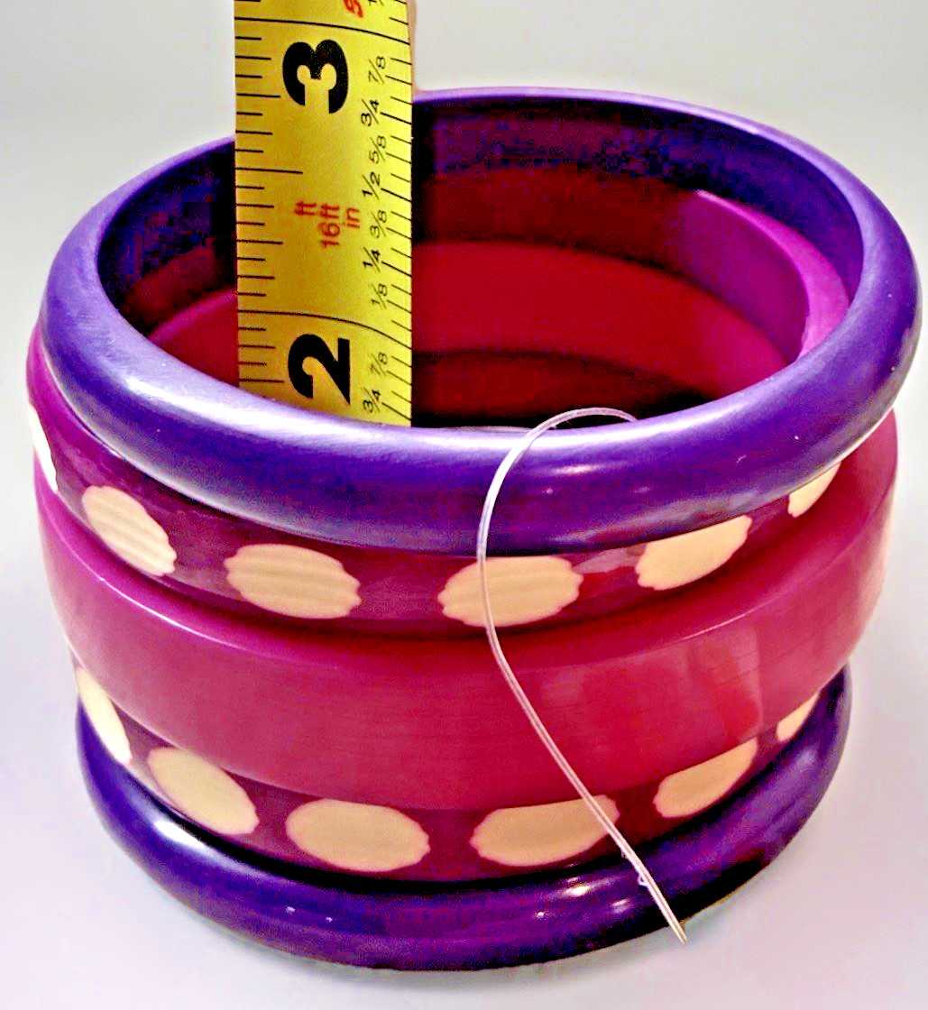 Antika Collection Purple Bangle Bracelets Set of 5 Acrylic 9.5” India New Sealed