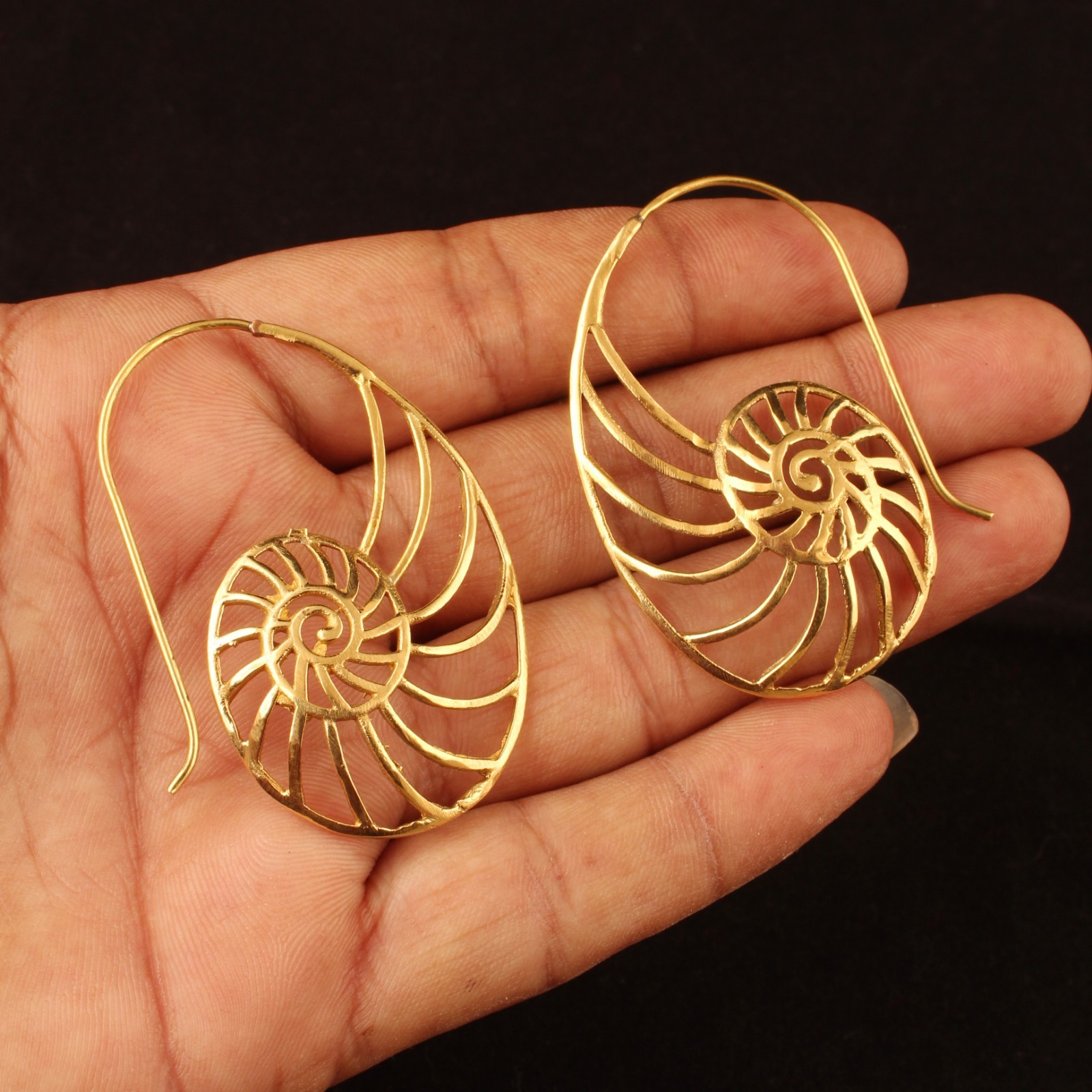 Gold Plating & Silver Plating Dangle Earrings for Women Handmade Spiral Earring
