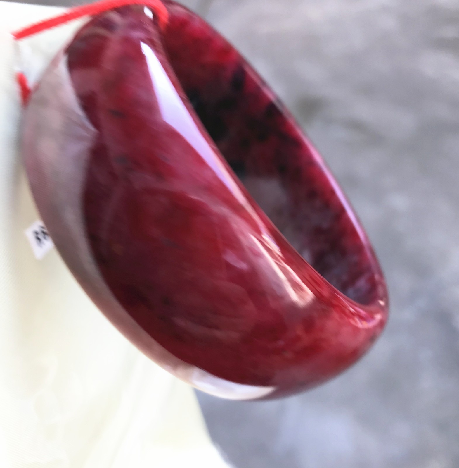 63.7MM Natural Icy Red Jadeite Jade Bracelet Burma Jadeite Jade Bangle