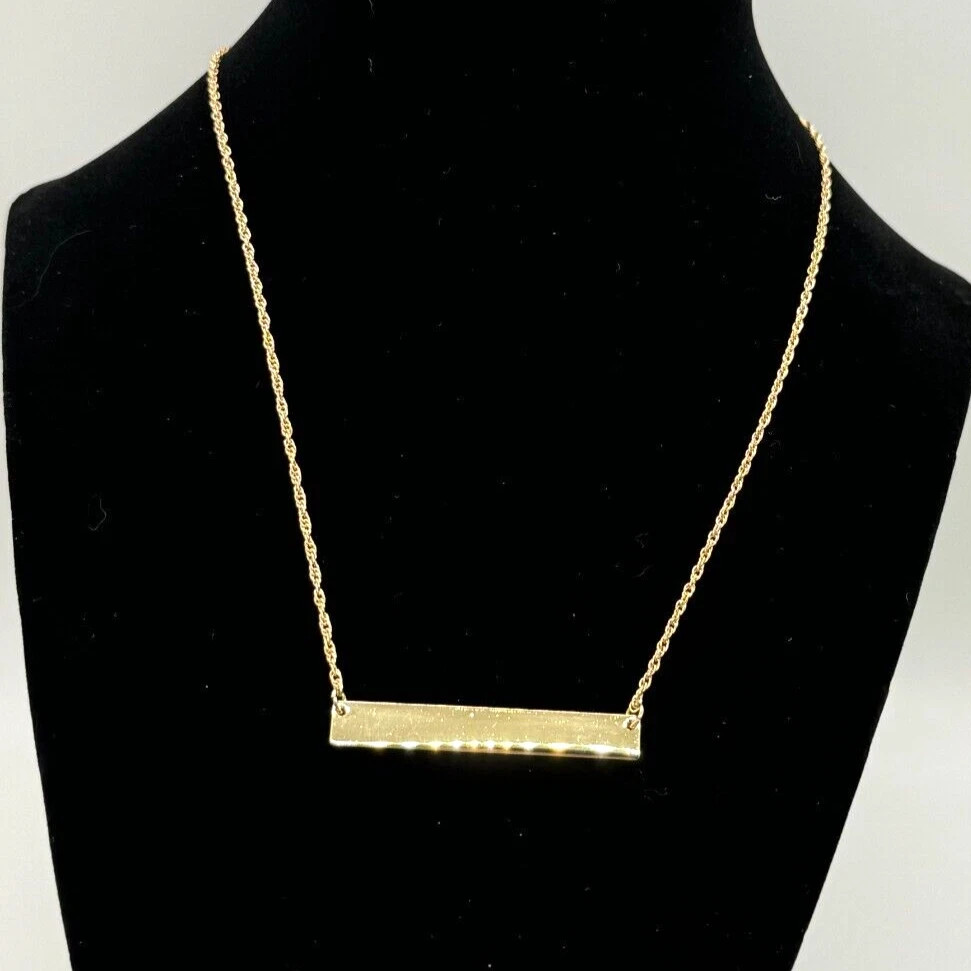 Designer Lenox Golden Bar Personalizable Necklace Rope Chain 17.25 Inches NWT